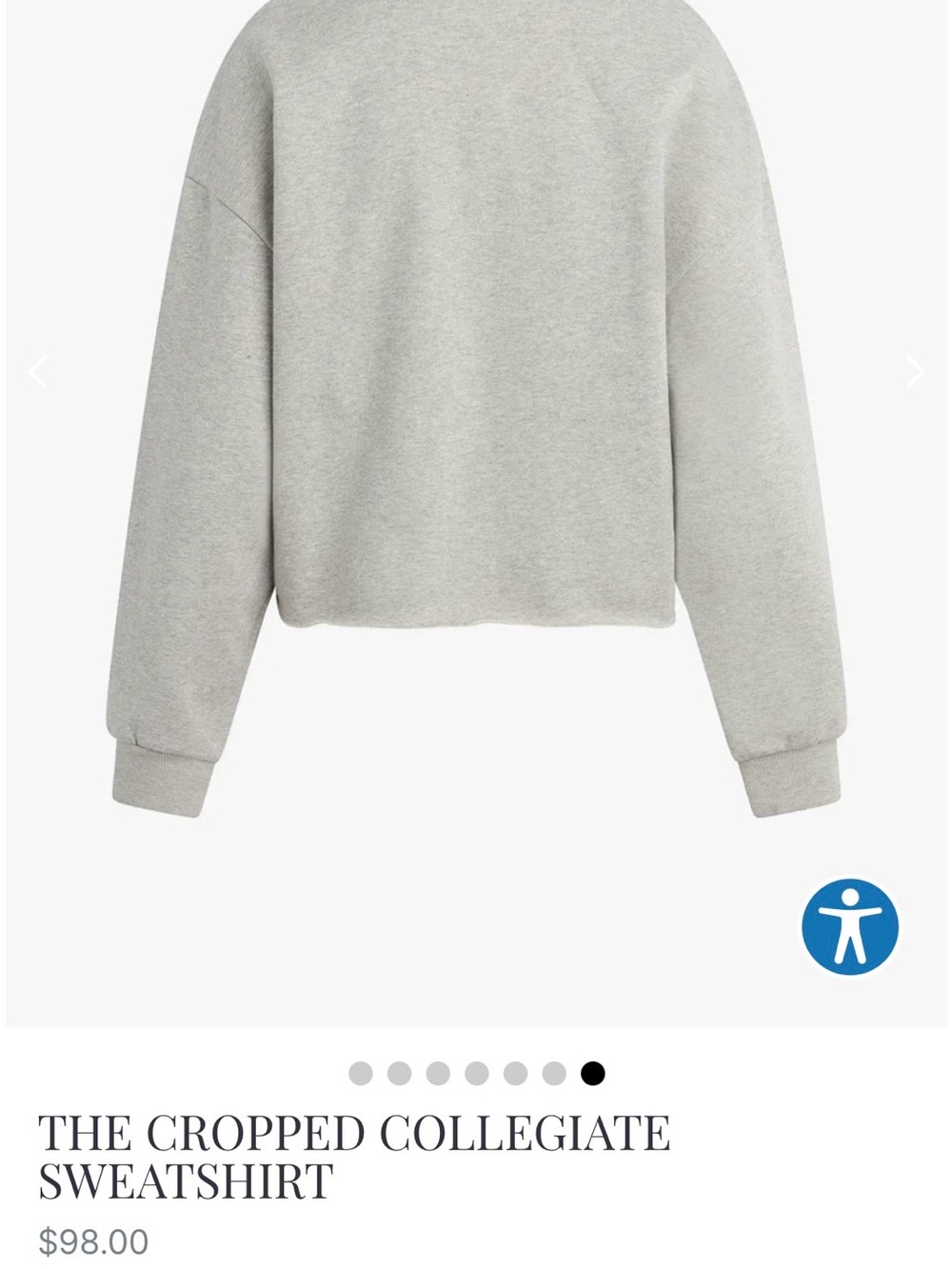 Favorite Daughter Cropped Collegiate Sweatshirt - Heather Grey Navy NWT - Picture 5 of 6